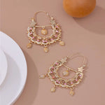 Boucles d'oreilles Savoyardes traditionnelles dorées avec petit Niglo incrusté - Bijou emblématique femme Gitane