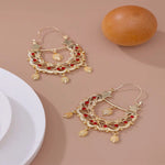 Boucles d'oreilles Savoyardes traditionnelles dorées avec petit Niglo incrusté - Bijou emblématique femme Gitane