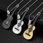 Collier avec pendentif Guitare Manouche dorée - Hommage à Django Reinhardt et à la musique tzigane