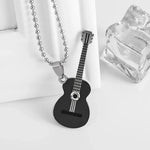 Collier avec pendentif Guitare Manouche dorée - Hommage à Django Reinhardt et à la musique tzigane