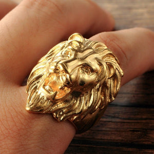 Bague Chevalière Tête de Lion Dorée 7- La Boutique Gitane bijoux accessoires gitan gipsy boheme manouche
