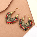 Boucles d'Oreilles Bohêmes Rouge - La Boutique Gitane bijoux accessoires gitan gipsy boheme manouche
