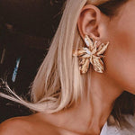 Boucles d'Oreilles Flowers Dorée - La Boutique Gitane bijoux accessoires gitan gipsy boheme manouche