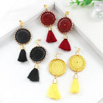 Boucles d'Oreilles Frou-Frou Jaune - La Boutique Gitane bijoux accessoires gitan gipsy boheme manouche