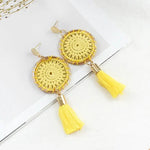 Boucles d'Oreilles Frou-Frou Jaune - La Boutique Gitane bijoux accessoires gitan gipsy boheme manouche