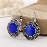 Boucles d'Oreilles Perlées Bleue Topaze - La Boutique Gitane bijoux accessoires gitan gipsy boheme manouche