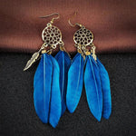 Boucles d'Oreilles Plumio Azure - La Boutique Gitane bijoux accessoires gitan gipsy boheme manouche