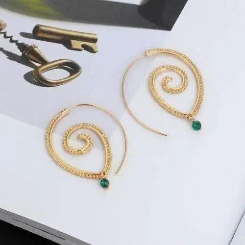 Boucles d'Oreilles Spirales Dorée - La Boutique Gitane bijoux accessoires gitan gipsy boheme manouche