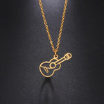 Collier La Guitare Gitane Minimaliste Dorée - La Boutique Gitane bijoux accessoires gitan gipsy boheme manouche