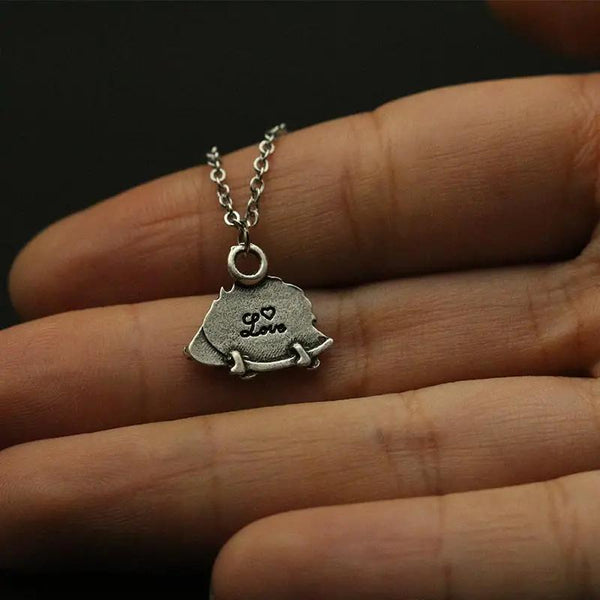 Pendentif Hérisson Niglo Femme - Collier Acier Inoxydable Argent Avec Zircon